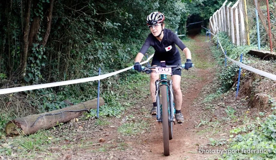 Photograph of a mountain bike athlete.