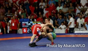 Photograph of Wrestling Freestyle athletes.