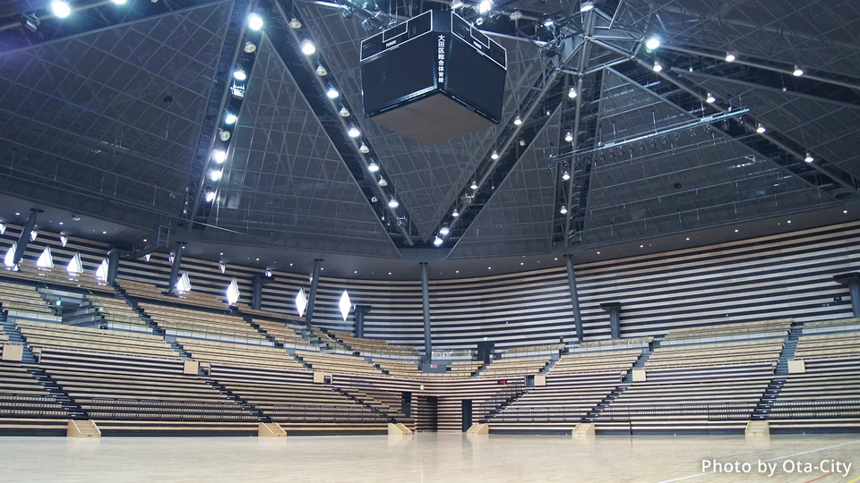 Interior view of the Ota-City General Gymnasium.