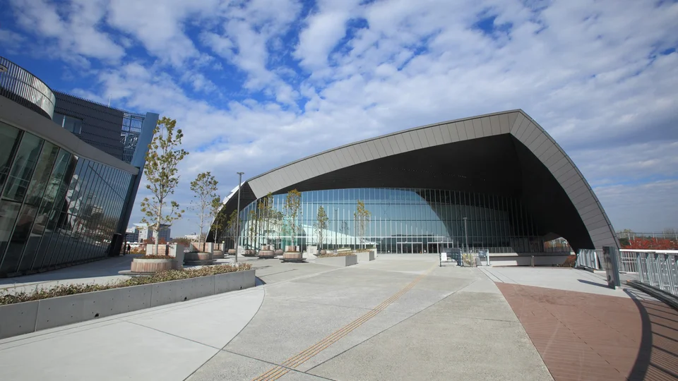 Exterior view of Musashino Forest Sport Plaza.