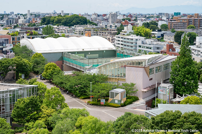 Exterior view of National Olympics Memorial Youth Centre Sports Building.